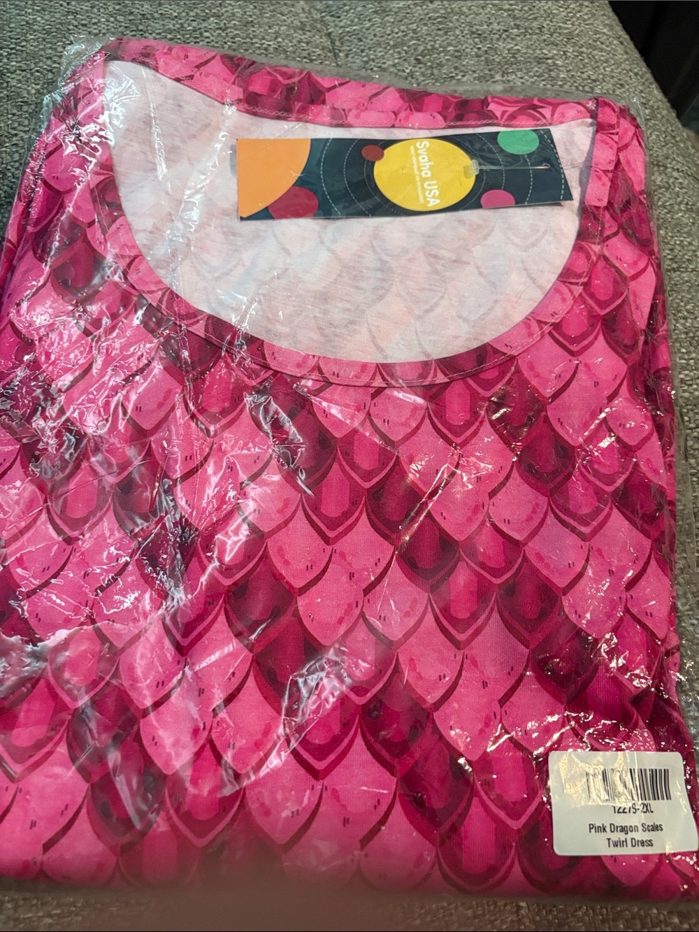 Pink Dragon Scale Twirl Dress - Women's Pink Patterned Dress